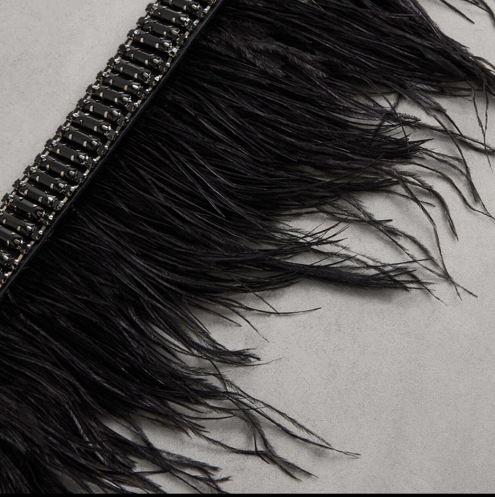 BCBGMaxAzria Ostrich Feather Belt - Picture 3 of 8